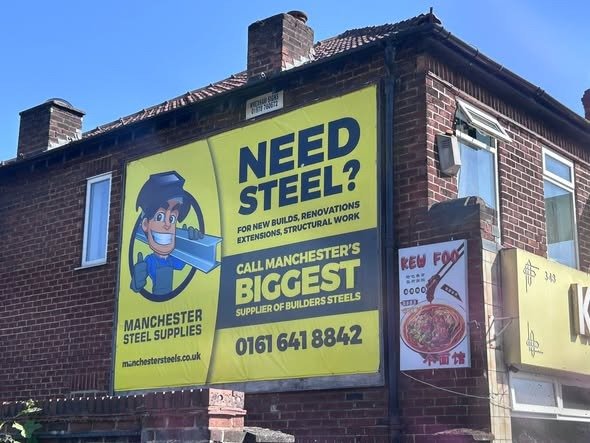 Outdoor advertising UK featuring digital billboards, large format signs, banner printing and commercial outdoor marketing displays